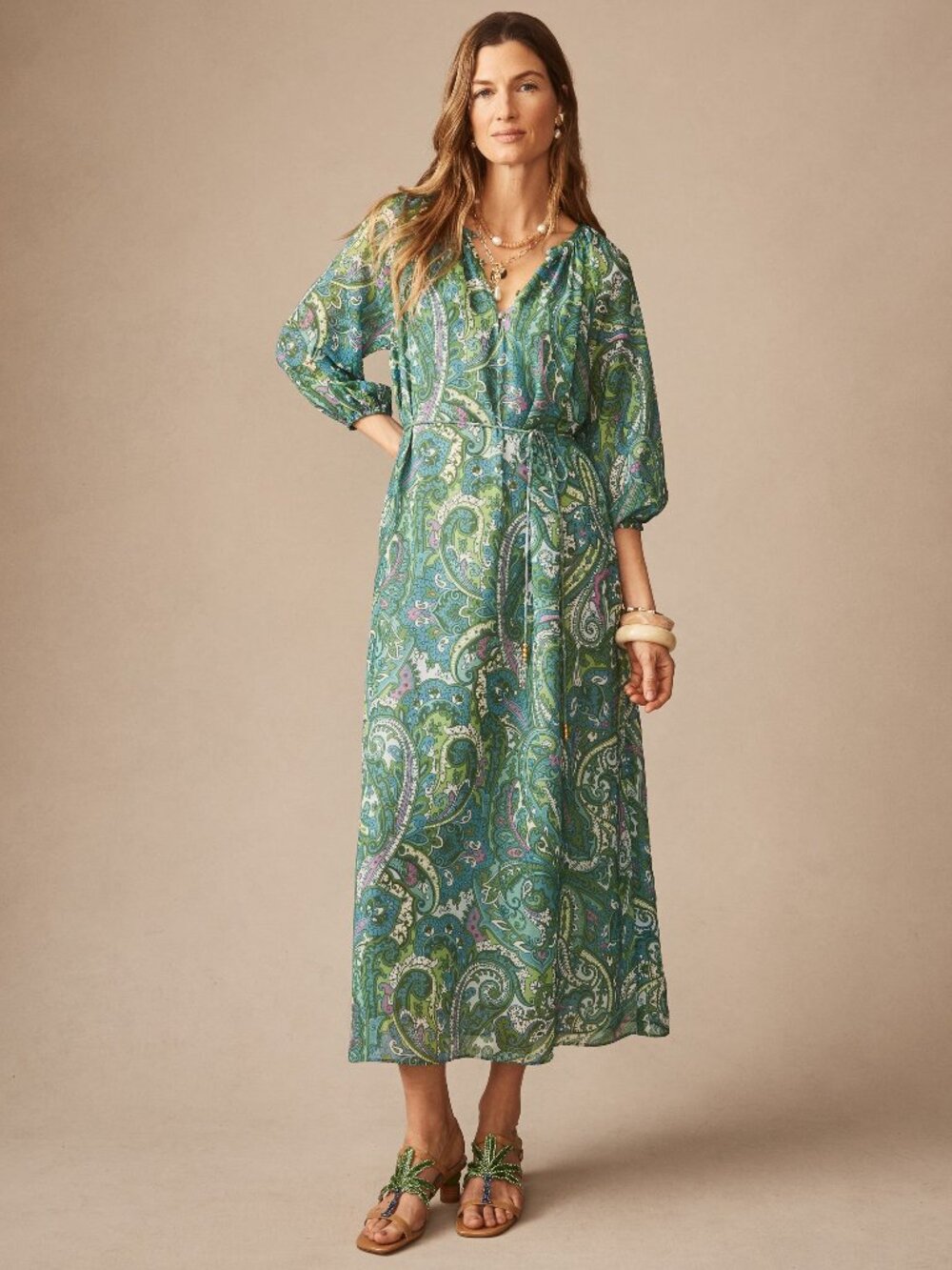 J McLaughlin Mia Dress in Paisley Reverie - Light Blue/Green/Blue NEW